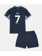 Billige Tottenham Hotspur Son Heung-min #7 Bortedraktsett Barn 2023-24 Kortermet (+ Korte bukser)